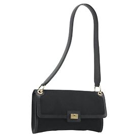 Borsa a tracolla Salvatore Ferragamo tela Nero Oro Auth BA13524V Nero D'oro