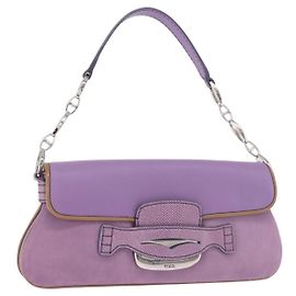 Autre Marque Borsa a tracolla TOD'S in pelle scamosciata viola e argento Auth am11976V Argento Porpora