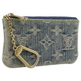 LOUIS VUITTON Monogram Denim Pochette Cles Monedero Azul M95343 Auth 187424A Azul