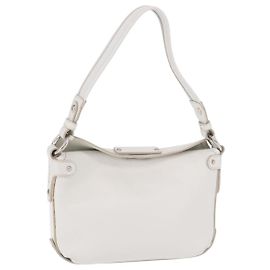 Salvatore Ferragamo Handtasche aus Leder weiß silber authentisch 189382A Silber Weiß