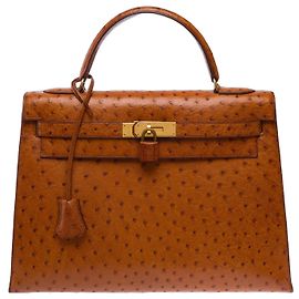 Hermès Bolsa HERMES Kelly 32 em Couros Exóticos Marrom - 103697 Marrom