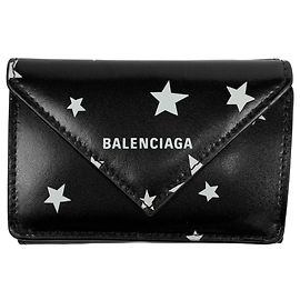 Balenciaga Checkbook Holder in Black Leather Black