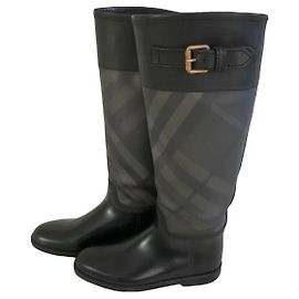 Burberry Nova Check Gummistiefel - Schwarz, Größe 37 Schwarz
