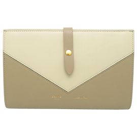 Céline Celine Envelope Wallet - Beige Leather Bi-fold Beige