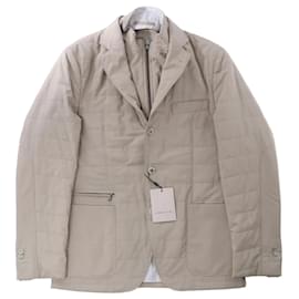 Corneliani Wool Jacket in Beige, Size 48 IT Beige