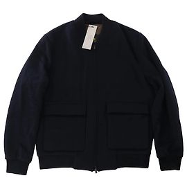Corneliani O.Wear Bomber Jacket in Navy Blue, Size 50 IT Grey