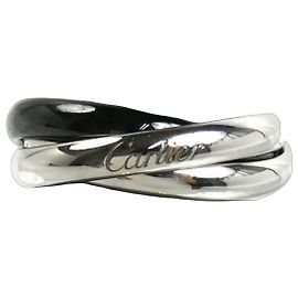 Cartier 18K White Gold Ceramic Trinity Ring Other