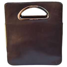 Bolsa Giorgio Armani em couro marrom escuro Marrom