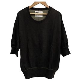 Autre Marque Top de punto MHL de algodón y lino Castaño Gris antracita