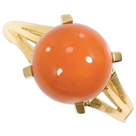 Autre Marque Bague en corail Au750 Doré Corail