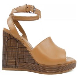 Hermès Hermes Illustre95 Lammleder Sandalen Braun