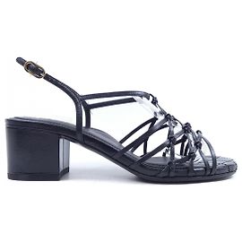 Chanel G36876X56078 Lambskin Sandals Black