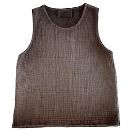 Rick Owens Canotta Cotone Waffle Marrone Terra Bruciata XL Marrone