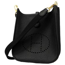 Hermès Pochette Evelyne Hermes TPM Taurillon Black K Stamp Donna Nero