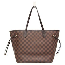 Sac cabas Louis Vuitton Damier Neverfull MM Marron