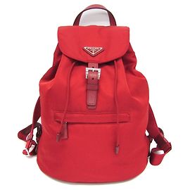 Zaino Prada TESSUTO Nylon e pelle Rosso