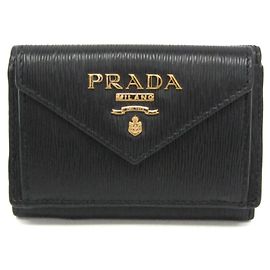 Prada VITELLO MOVE 1MH021 Women's Leather Wallet Black