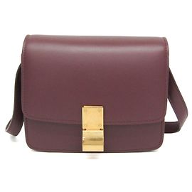 Céline Celine Classic Box Small Women's Leather Shoulder Bag Dark red
