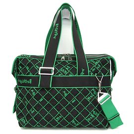 Bottega Veneta Lightweight Webbing Intrecciato Boston Bag Black Green