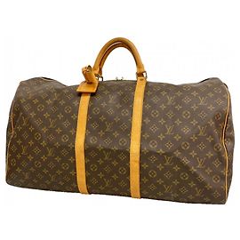 Louis Vuitton Boston Monogram Keepall 60 Bag Brown