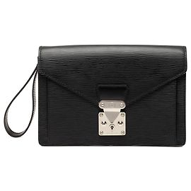 Louis Vuitton Black Epi Sellier Dragonne Nero