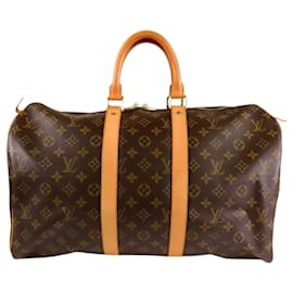 Louis Vuitton Marrom Monogram Keepall 45 Marrom