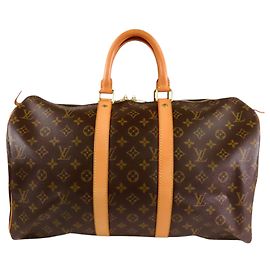 Louis Vuitton Marron Monogram Keepall 45 Marron