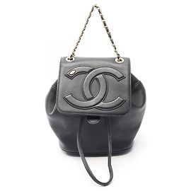 Mochila/Bolsa Chanel Coco Mark Chain Preto