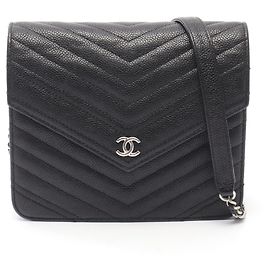 Borsa a tracolla Chanel Chevron V-Stitch Nero