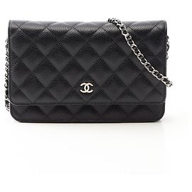Borsa a tracolla Chanel Matelassé in pelle Caviar Nero