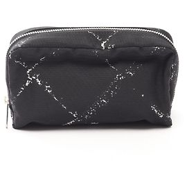 Chanel Nylon Handbag/Pouch Black White
