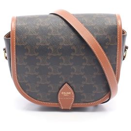 Céline Borsa a Spalla Celine Folco Medium Bag Triomphe Marrone Nero