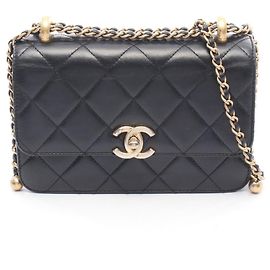 Borsa a Spalla Chanel Black Matelassé Nero