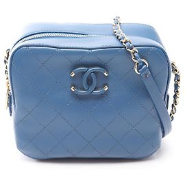 Borsa a tracolla piccola Chanel Matelassé Blu