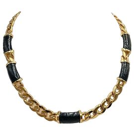 Loewe Gold Plated Leather Choker Golden