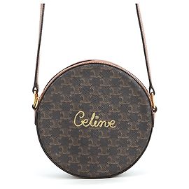 Céline Bolsa de ombro arredondada Celine Triomphe Marrom