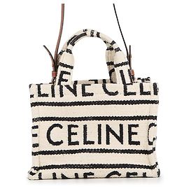 Céline Celine Cabas Thais Small Handbag Black White