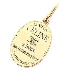 Céline Celine Medaillon Anhänger Gold GP Golden Metallisch