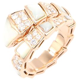 Bulgari Bvlgari Serpenti Diamant-Perlmutt-Ring K18PG Golden Metallisch
