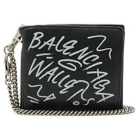 Balenciaga Graffiti Explorer Leather Wallet Black
