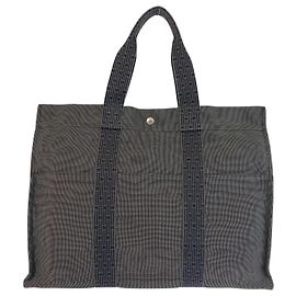Hermès Sac cabas Hermes Herline GM en polyamide et polyester Gris