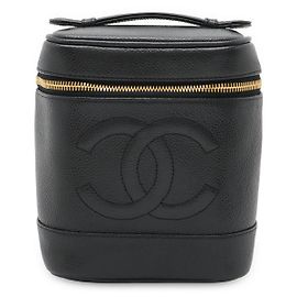 Chanel Caviar Vanity Bag Cosmetic Pouch Black