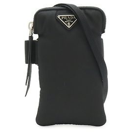 Bolsa de telemóvel 2WAY em nylon com logótipo triângulo Prada Preto