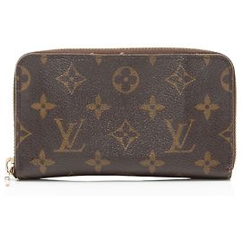 Louis Vuitton Monogram Canvas Compact Zippy Wallet Brown