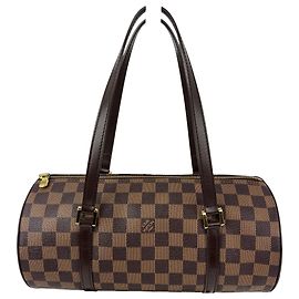 Bolsa de Ombro Louis Vuitton Papillon 30 Damier Ebene Marrom