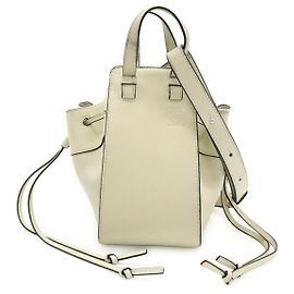 Loewe Leather Hammock Drawstring Mini Bag Ivory White