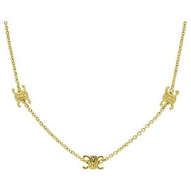 Céline Collana Mini Triomphe in ottone Celine D'oro Metallico
