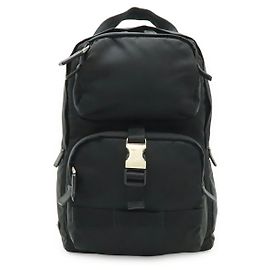 Borsa a tracolla in nylon e pelle Prada Nero