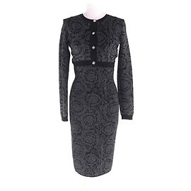 Versace Rayon Two-Piece Set Black Silvery