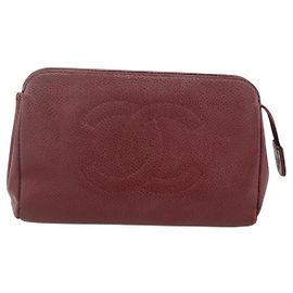 Chanel Vintage Timeless Toiletry Leather Burdeos